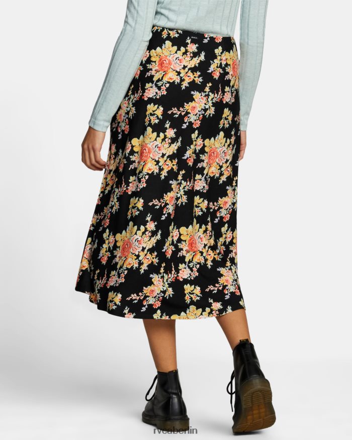 RVCA Sternenstaub-Midirock BF4L8X1316 Kleidung echtes Schwarz Frauen