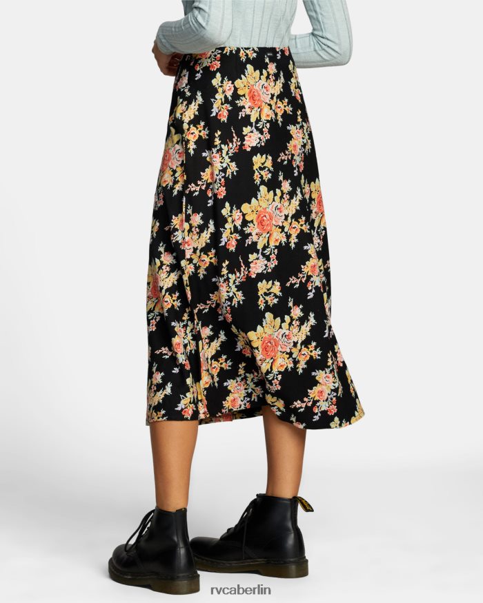 RVCA Sternenstaub-Midirock BF4L8X1316 Kleidung echtes Schwarz Frauen