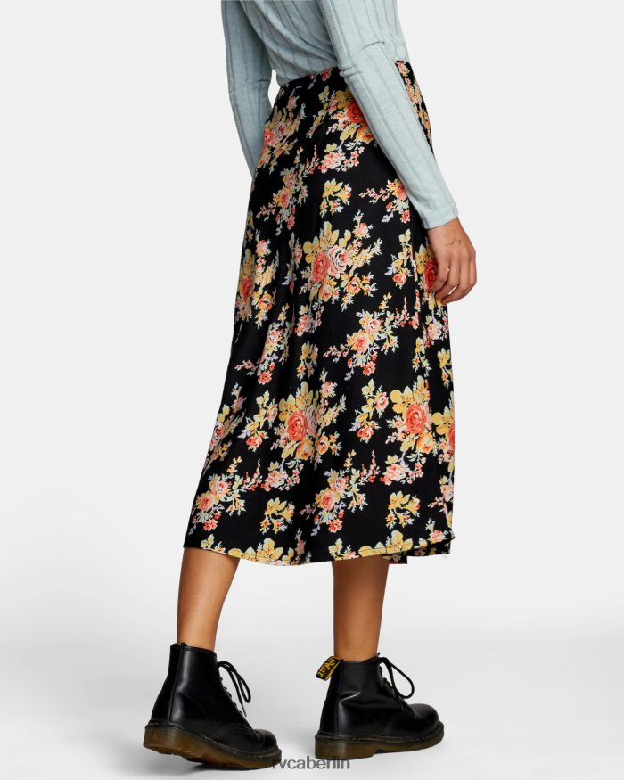 RVCA Sternenstaub-Midirock BF4L8X1316 Kleidung echtes Schwarz Frauen