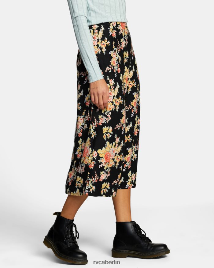 RVCA Sternenstaub-Midirock BF4L8X1316 Kleidung echtes Schwarz Frauen