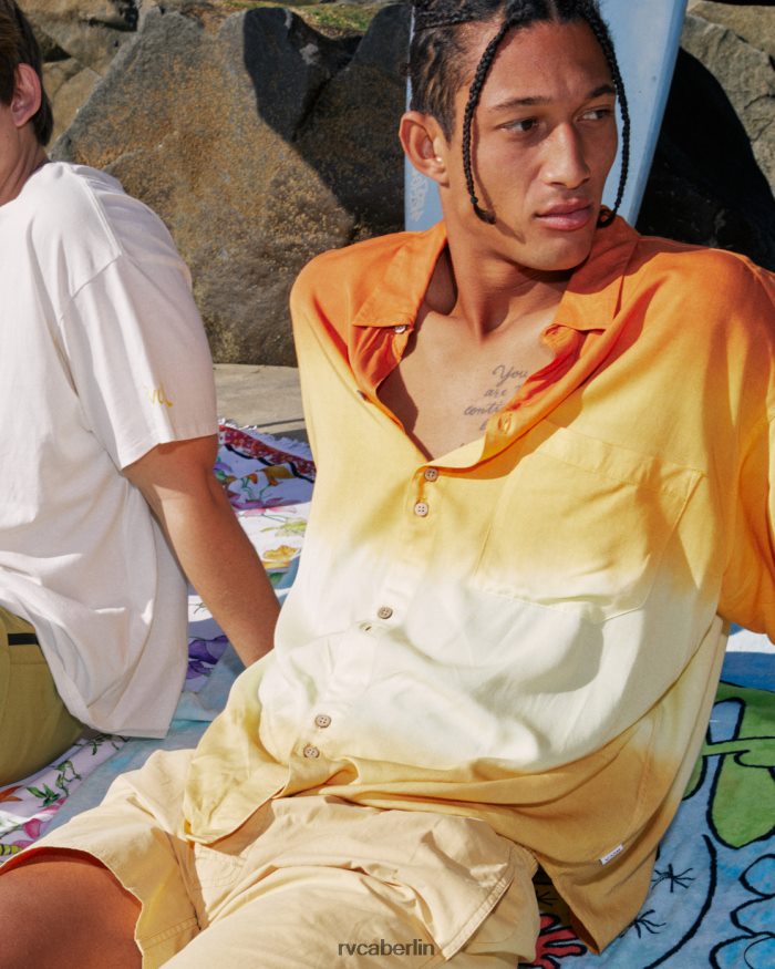 RVCA Rose Machado Swami Kurzarmhemd BF4L8X237 Kleidung Zitronen-Baiser Frauen