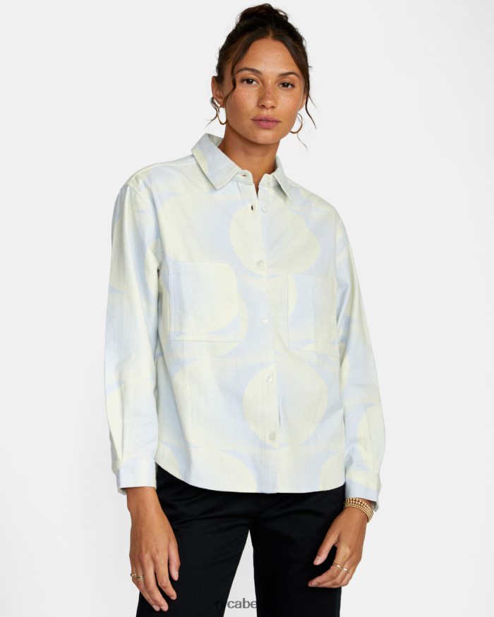 RVCA Rush Langarm-Flanellhemd BF4L8X1547 Kleidung Halogenblau Frauen