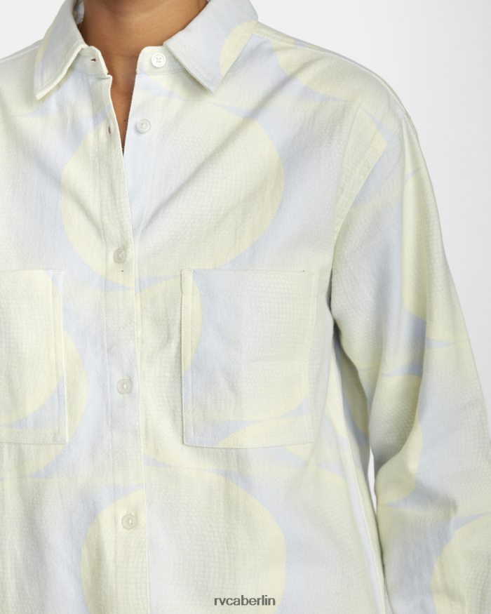 RVCA Rush Langarm-Flanellhemd BF4L8X1547 Kleidung Halogenblau Frauen