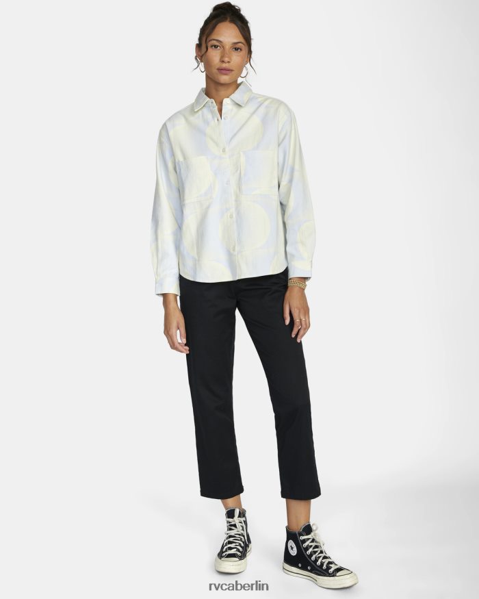 RVCA Rush Langarm-Flanellhemd BF4L8X1547 Kleidung Halogenblau Frauen