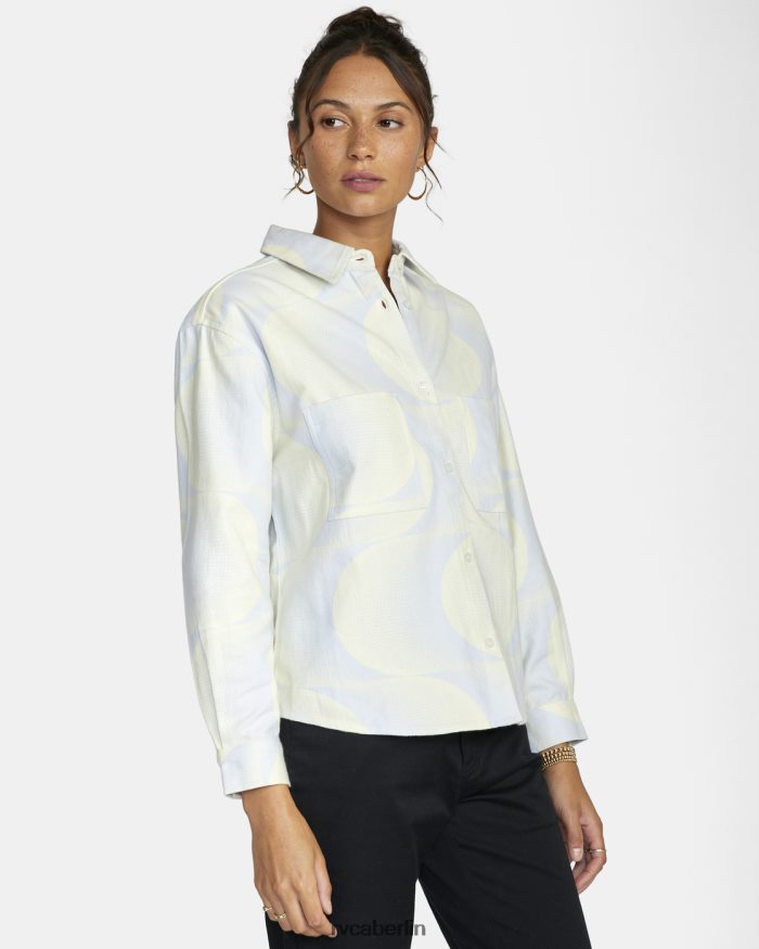 RVCA Rush Langarm-Flanellhemd BF4L8X1547 Kleidung Halogenblau Frauen