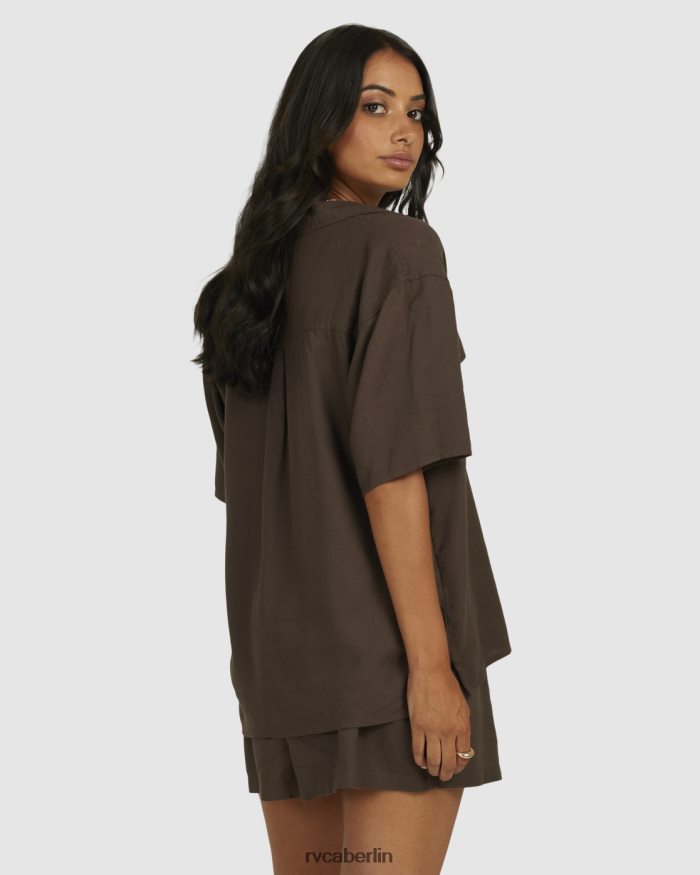 RVCA koffeinhaltiges Überhemd BF4L8X1343 Kleidung Kaffee Frauen
