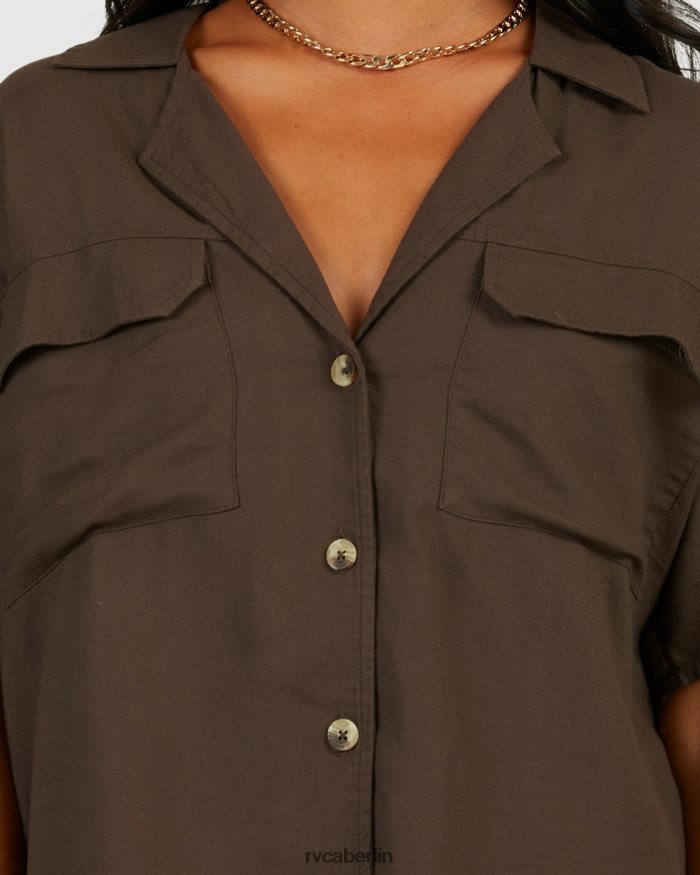 RVCA koffeinhaltiges Überhemd BF4L8X1343 Kleidung Kaffee Frauen