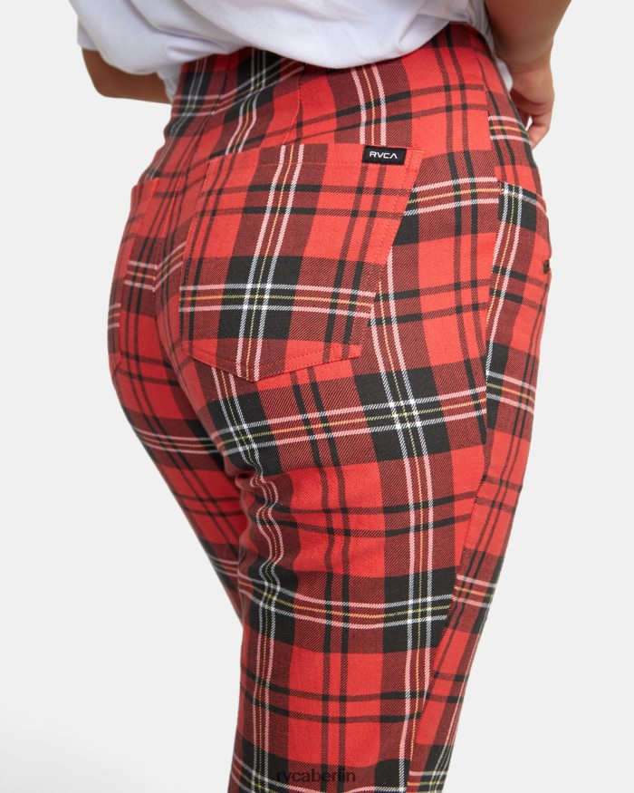 RVCA Ramone gewebte karierte Hose BF4L8X1688 Kleidung Chrysantheme Frauen