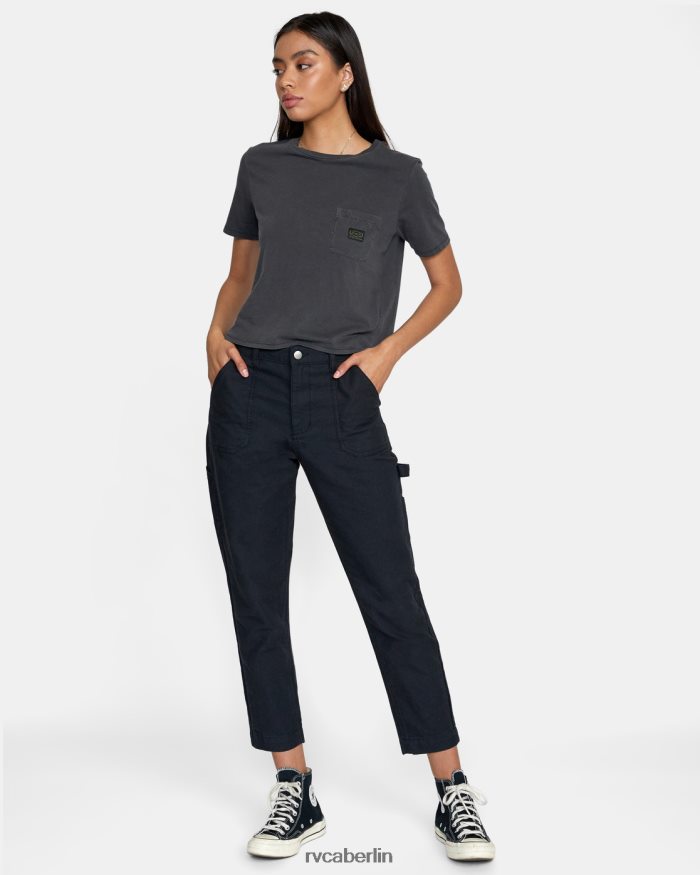 RVCA Rezessions-Arbeitshose BF4L8X772 Kleidung echtes Schwarz Frauen