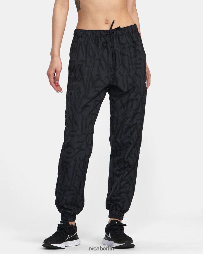 RVCA Thug Rose Track technische Jogginghose BF4L8X1411 Kleidung Schwarz Frauen