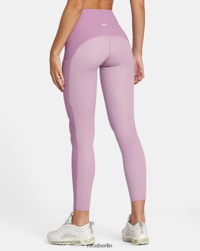RVCA VA Sport Rippblock-Leggings mit hoher technischer Taille BF4L8X1107 Kleidung lila Frauen
