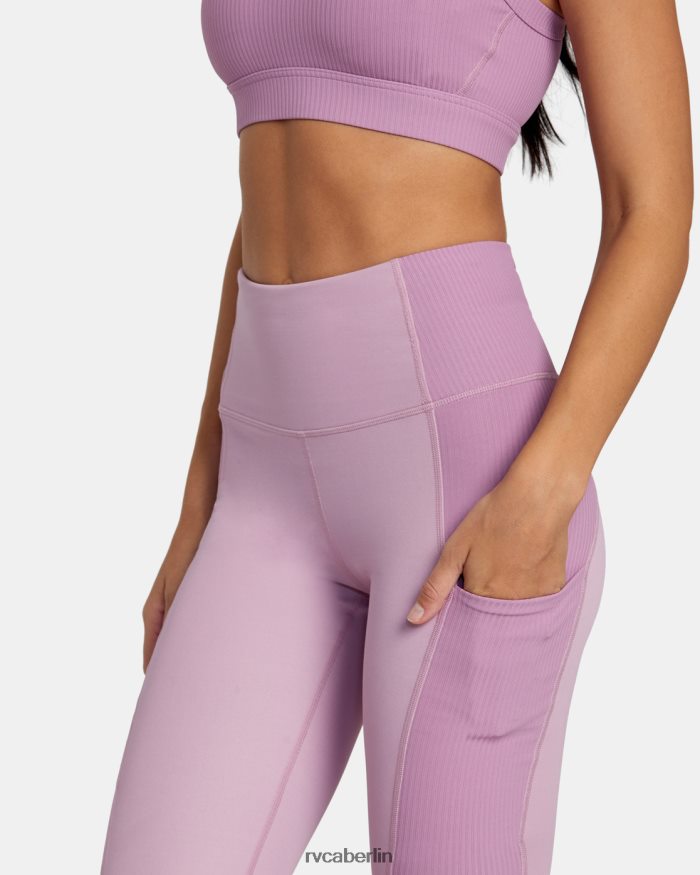 RVCA VA Sport Rippblock-Leggings mit hoher technischer Taille BF4L8X1107 Kleidung lila Frauen