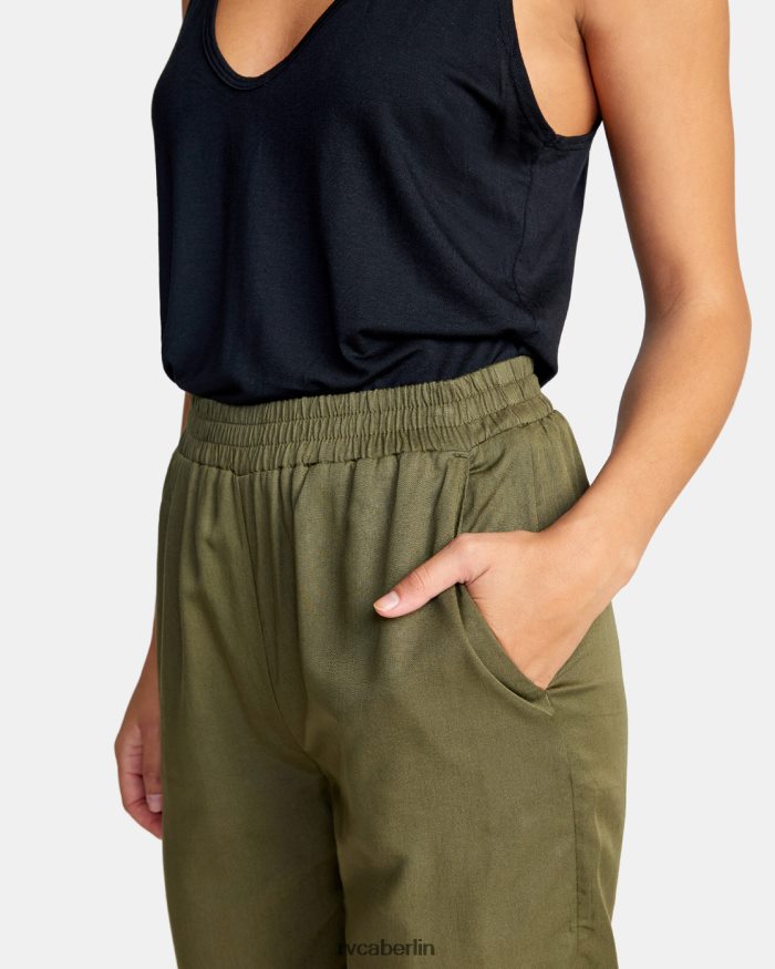 RVCA neue Yume-Strandhose BF4L8X1274 Kleidung dunkles Oliv Frauen