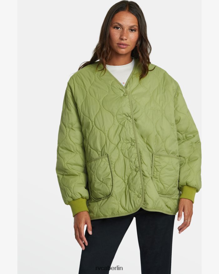 RVCA Dire reversible übergroße Jacke BF4L8X1317 Kleidung Farn Frauen