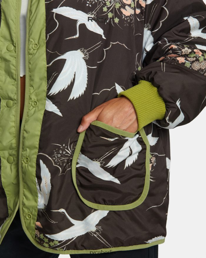 RVCA Dire reversible übergroße Jacke BF4L8X1317 Kleidung Farn Frauen