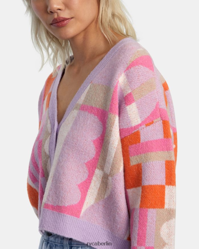 RVCA Jesse braune Strickjacke BF4L8X317 Kleidung Lavendel Frauen