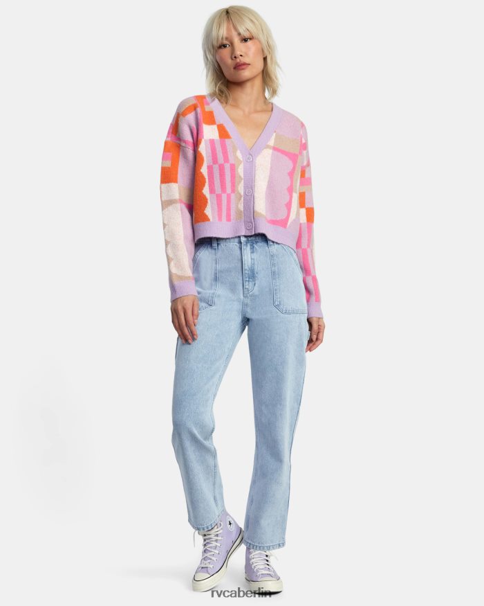 RVCA Jesse braune Strickjacke BF4L8X317 Kleidung Lavendel Frauen