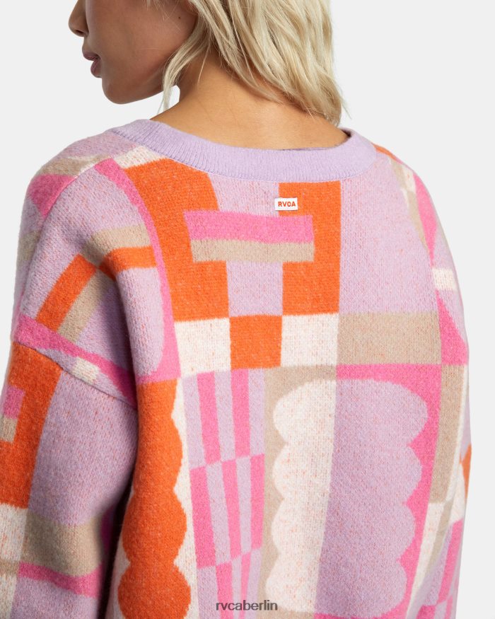RVCA Jesse braune Strickjacke BF4L8X317 Kleidung Lavendel Frauen