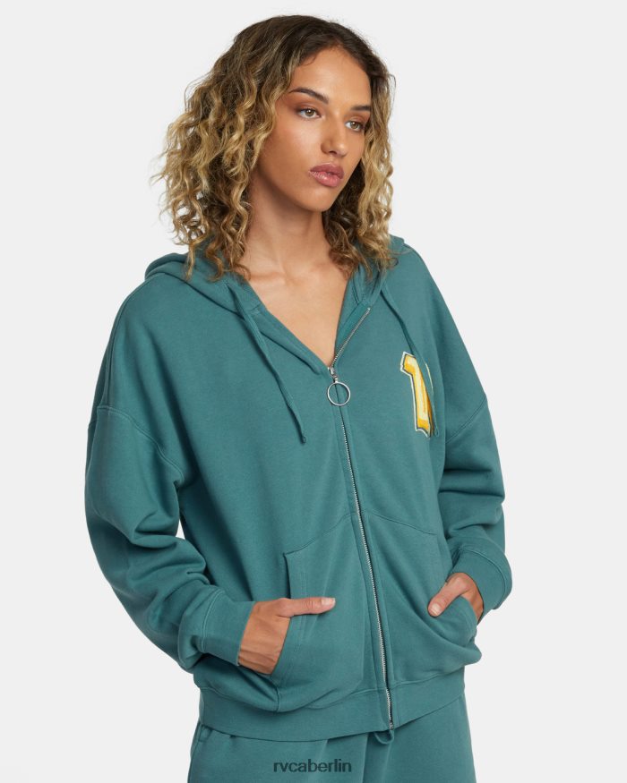 RVCA Rose Machado Thrift Kapuzenpullover mit Reißverschluss BF4L8X233 Kleidung blaugrün Frauen
