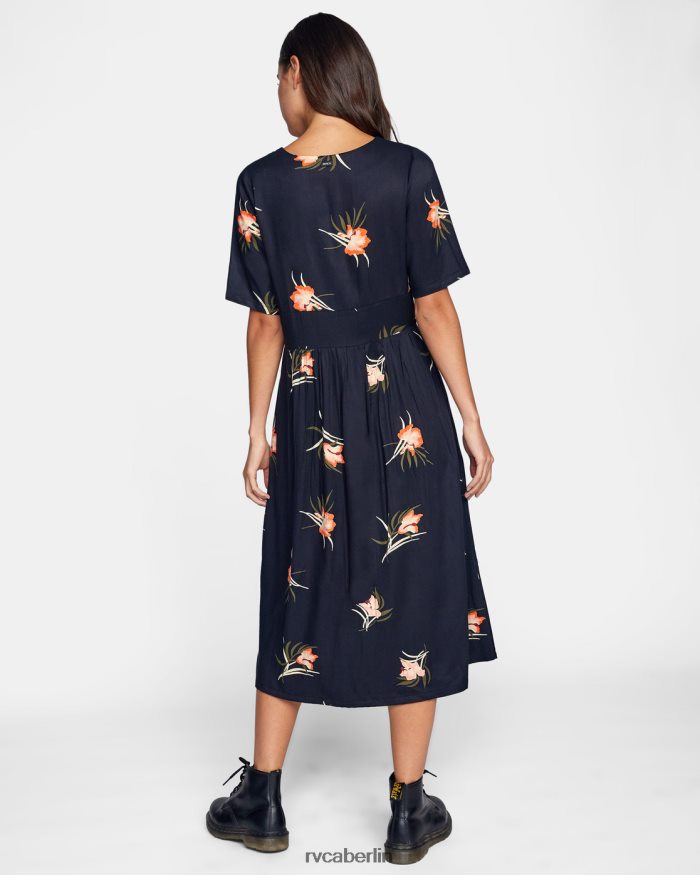 RVCA Avenue Midikleid BF4L8X1687 Kleidung echtes Schwarz Frauen