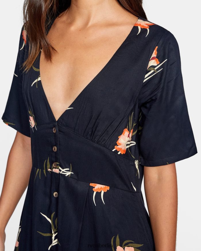 RVCA Avenue Midikleid BF4L8X1687 Kleidung echtes Schwarz Frauen