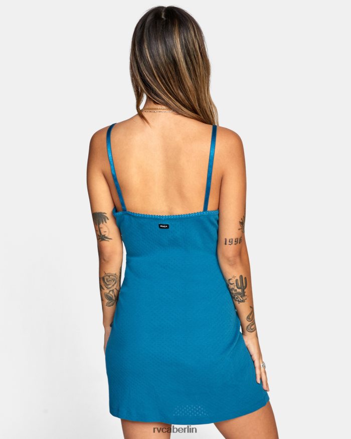 RVCA Just Friends Pointelle-Midikleid BF4L8X1626 Kleidung Schnorchel blau Frauen