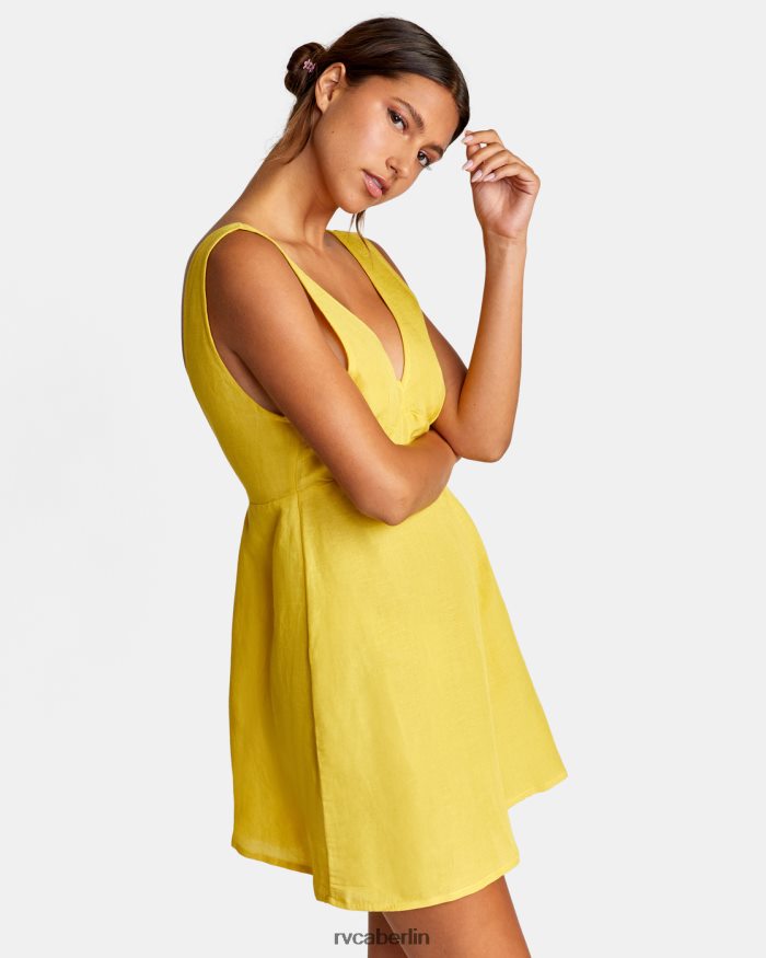 RVCA Leinen-Strampler BF4L8X1529 Kleidung Gold Frauen