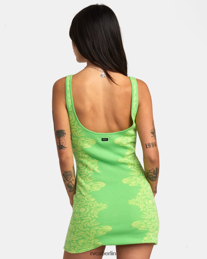 RVCA Mai Tai gestricktes, figurbetontes Kleid BF4L8X1373 Kleidung grüner Blitz Frauen