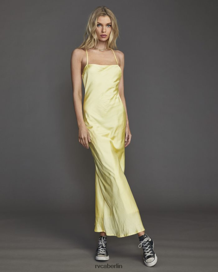 RVCA Ninety Maxikleid BF4L8X1627 Kleidung Zitronen-Baiser Frauen