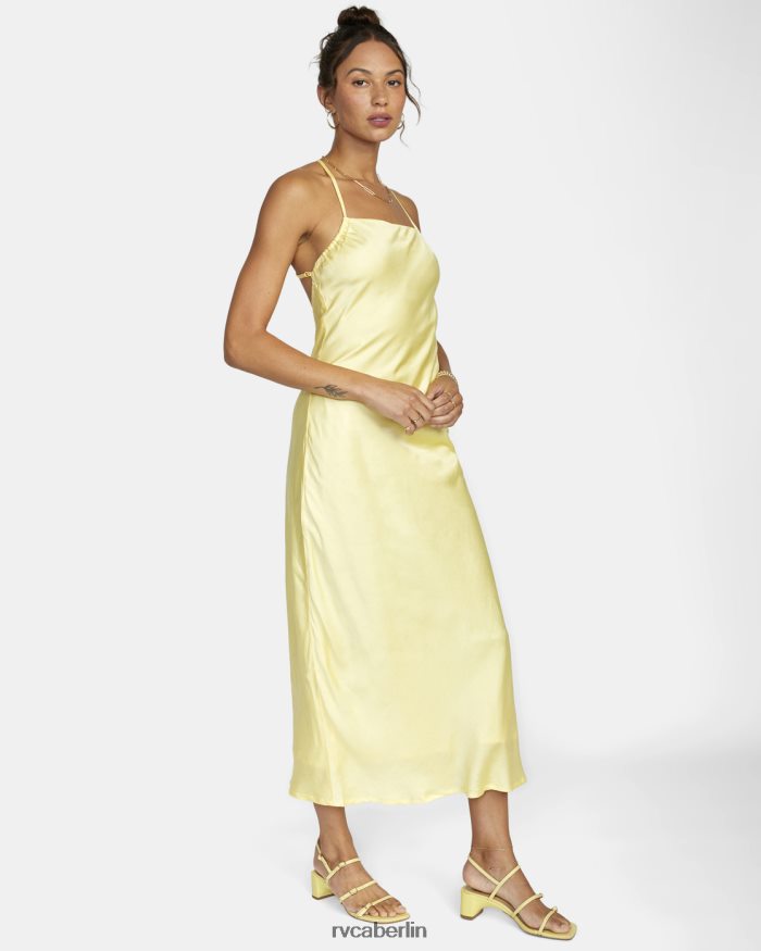 RVCA Ninety Maxikleid BF4L8X1627 Kleidung Zitronen-Baiser Frauen