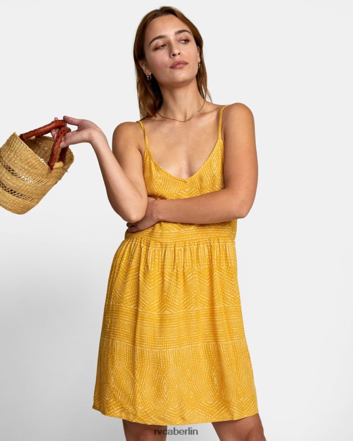 RVCA Nolan bedrucktes Kleid BF4L8X1327 Kleidung Lametta Frauen