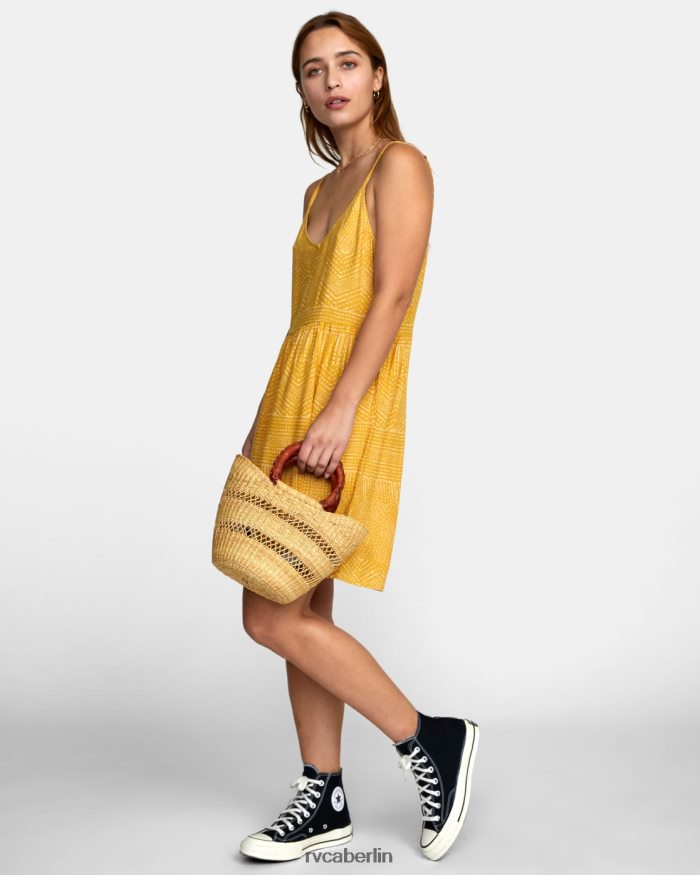 RVCA Nolan bedrucktes Kleid BF4L8X1327 Kleidung Lametta Frauen