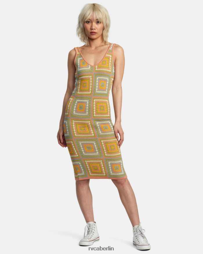 RVCA Quadratisches Häkelkleid BF4L8X1260 Kleidung Guave Frauen