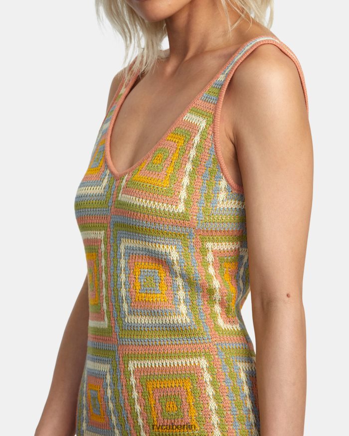 RVCA Quadratisches Häkelkleid BF4L8X1260 Kleidung Guave Frauen