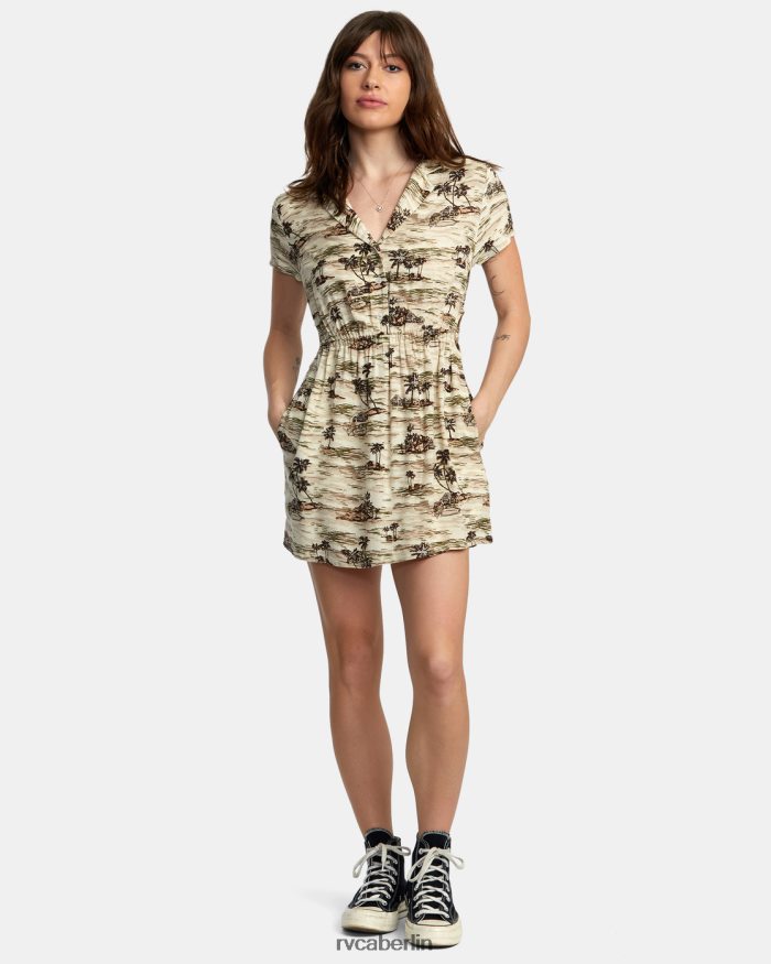 RVCA Rebound-Minikleid BF4L8X1415 Kleidung Creme Frauen