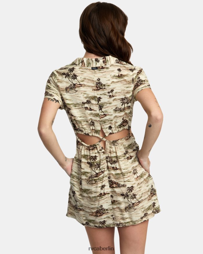 RVCA Rebound-Minikleid BF4L8X1415 Kleidung Creme Frauen