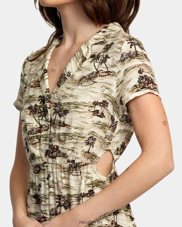RVCA Rebound-Minikleid BF4L8X1415 Kleidung Creme Frauen