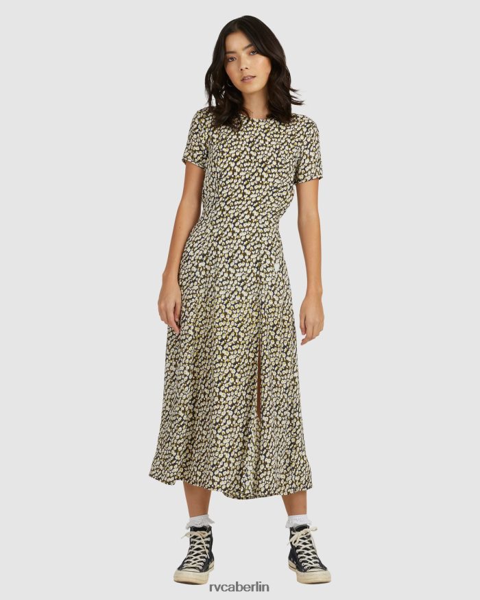 RVCA Traumlandschaft-Midikleid BF4L8X1679 Kleidung Schwarz Frauen