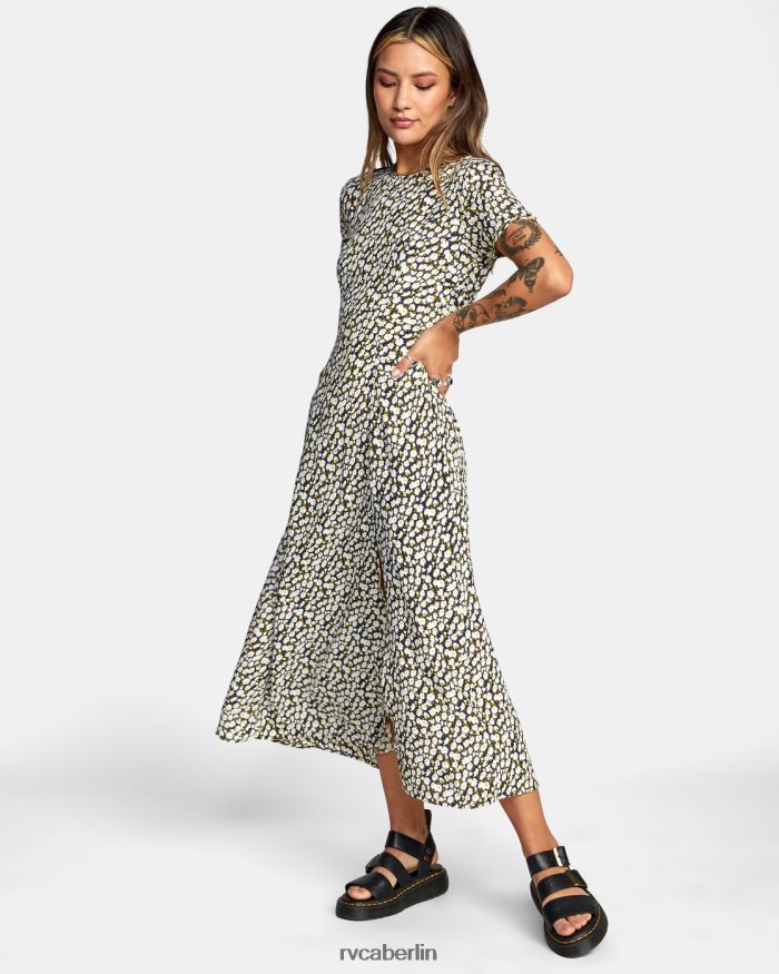 RVCA Traumlandschaft-Midikleid BF4L8X1679 Kleidung Schwarz Frauen