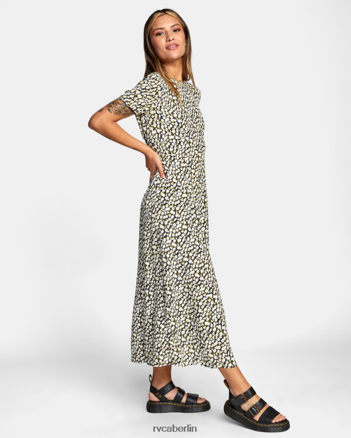 RVCA Traumlandschaft-Midikleid BF4L8X1679 Kleidung Schwarz Frauen