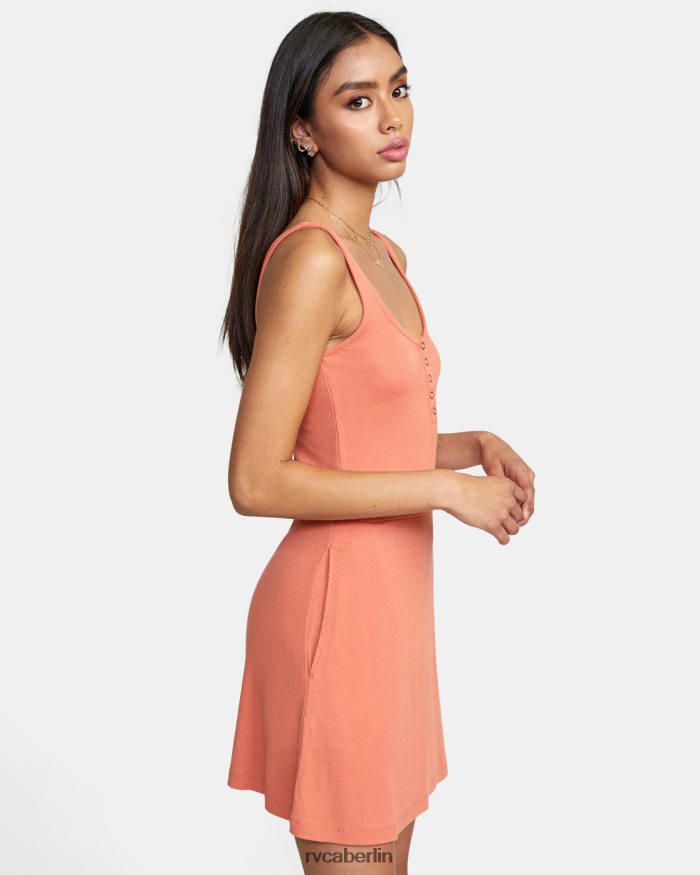 RVCA auf Wiederholungs-Midikleid BF4L8X1566 Kleidung Aprikose Frauen