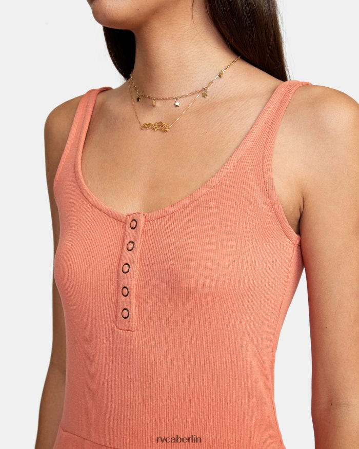 RVCA auf Wiederholungs-Midikleid BF4L8X1566 Kleidung Aprikose Frauen