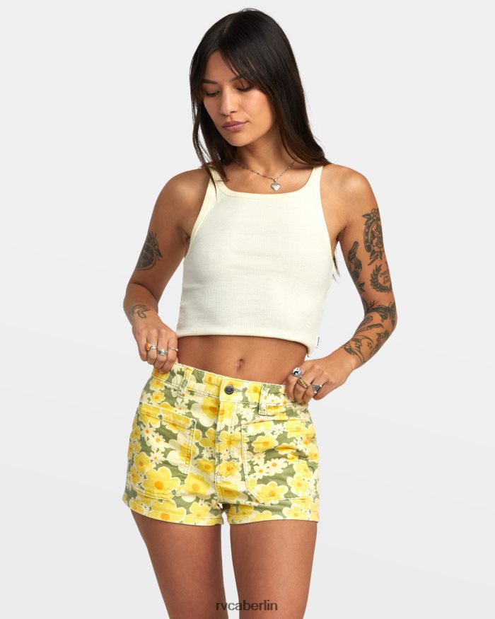 RVCA Belle-Cordshorts BF4L8X1402 Kleidung Farn Frauen