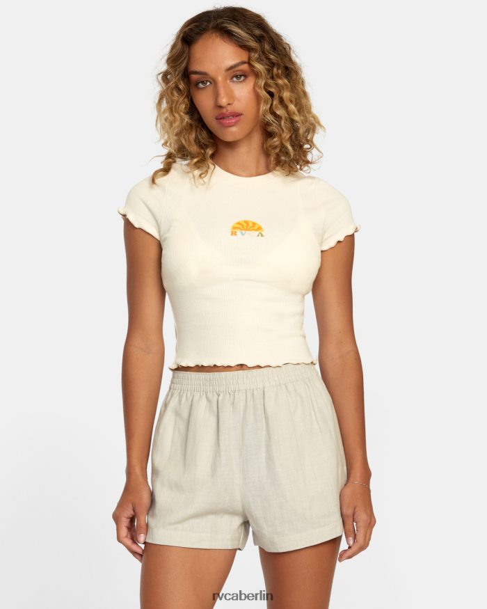 RVCA Sawyer-Shorts aus Leinen mit elastischem Bund BF4L8X1124 Kleidung Kreide Frauen