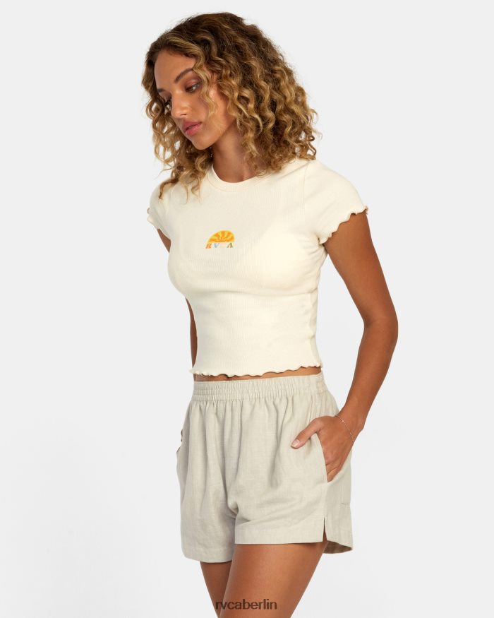 RVCA Sawyer-Shorts aus Leinen mit elastischem Bund BF4L8X1124 Kleidung Kreide Frauen