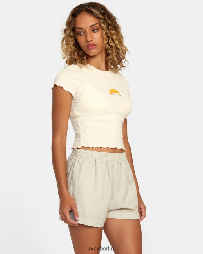 RVCA Sawyer-Shorts aus Leinen mit elastischem Bund BF4L8X1124 Kleidung Kreide Frauen