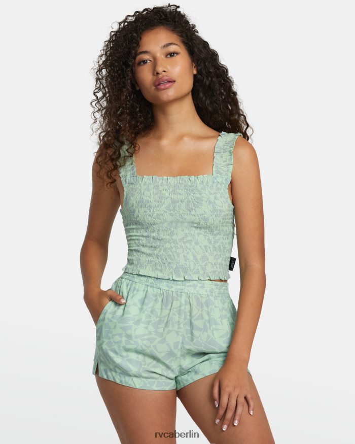 RVCA Sawyer Öko-Viskose-Shorts BF4L8X1162 Kleidung Seeschaum Frauen