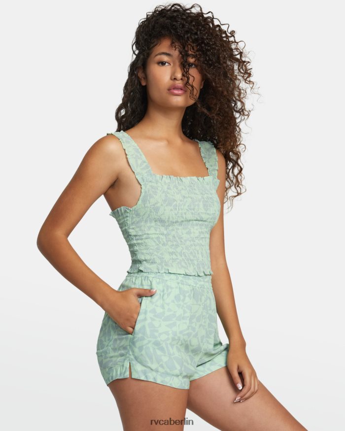RVCA Sawyer Öko-Viskose-Shorts BF4L8X1162 Kleidung Seeschaum Frauen