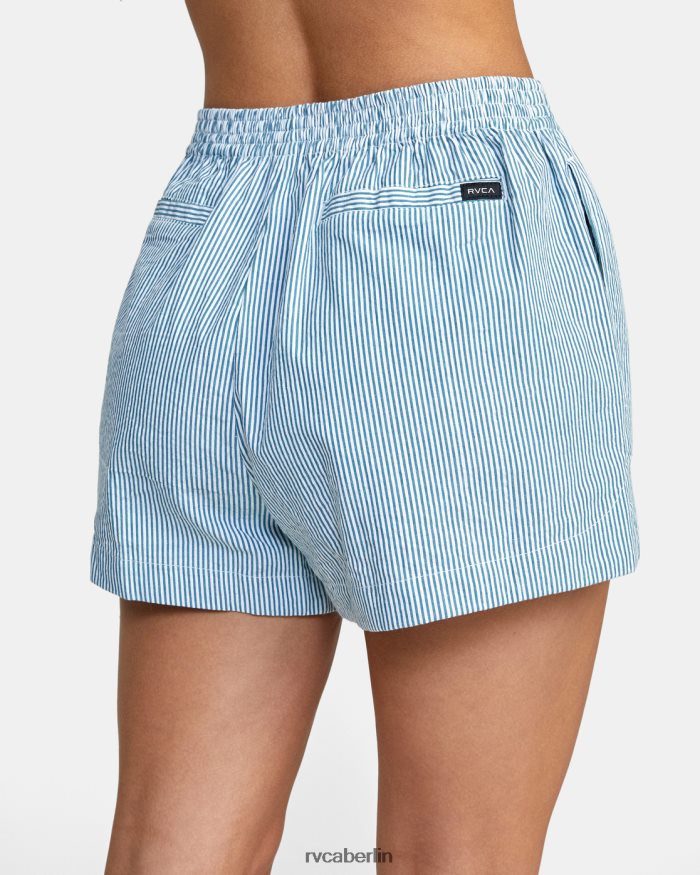 RVCA Seersucker Sawyer-Shorts mit elastischem Bund BF4L8X1701 Kleidung Schnorchel blau Frauen