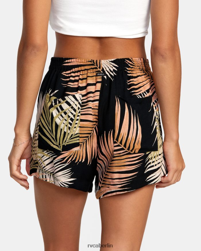 RVCA Shorts mit elastischem Bund und Sawyer-Print BF4L8X1584 Kleidung Schwarz Frauen